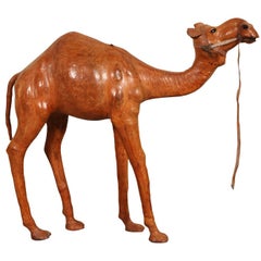 Vintage Leather Dromedary Camel Figure