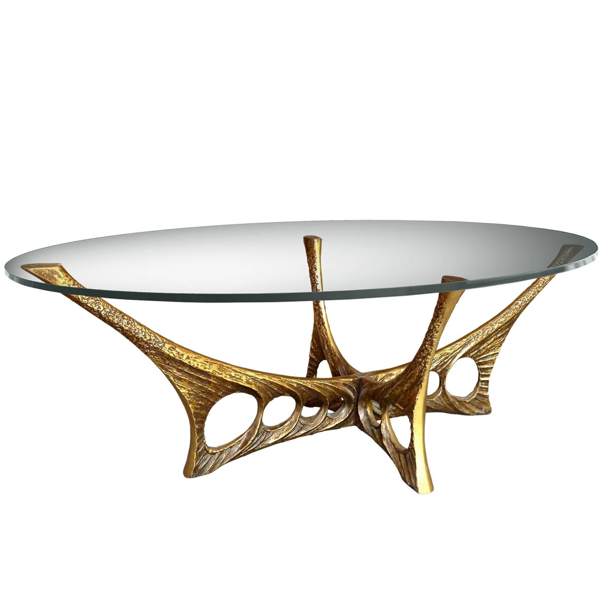 Abstract Bronze Coffee Table by Willy Ceysens (1929 - 2007) For Sale
