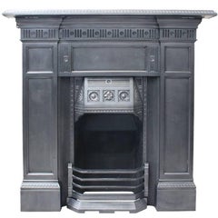Antique Reclaimed Late 19th Century Victorian Cast Iron Fireplace