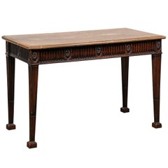 19th Century George III Style Carved Mahogany Specimen Marble-Top Console