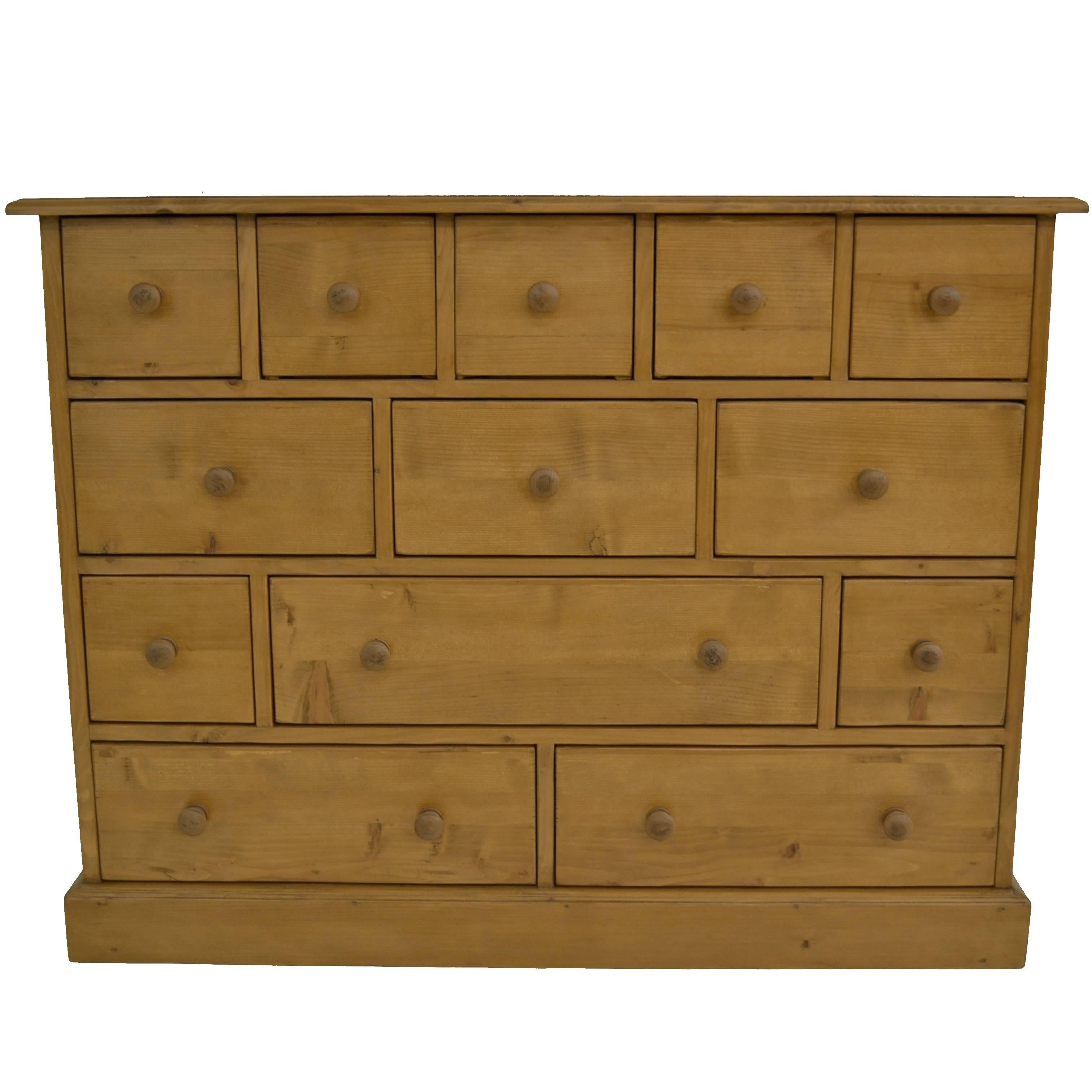 Vintage Pine 13-Drawer Apothecary Chest