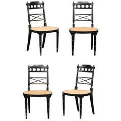 Vintage Set of Four 20th Century Regency Style Chairs