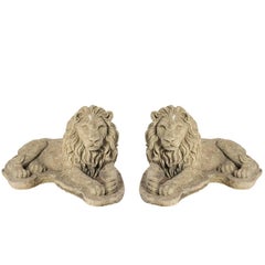 Pair of English Garden Lions