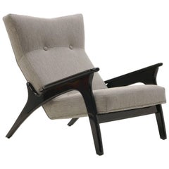 Adrian Pearsall High Back Lounge Chair, Black Frame with Gray Fabric, Excellent 10