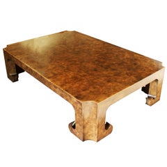 Mid-Century Modern Baker Burl Wood Asian Coffee Table Collector's Edition