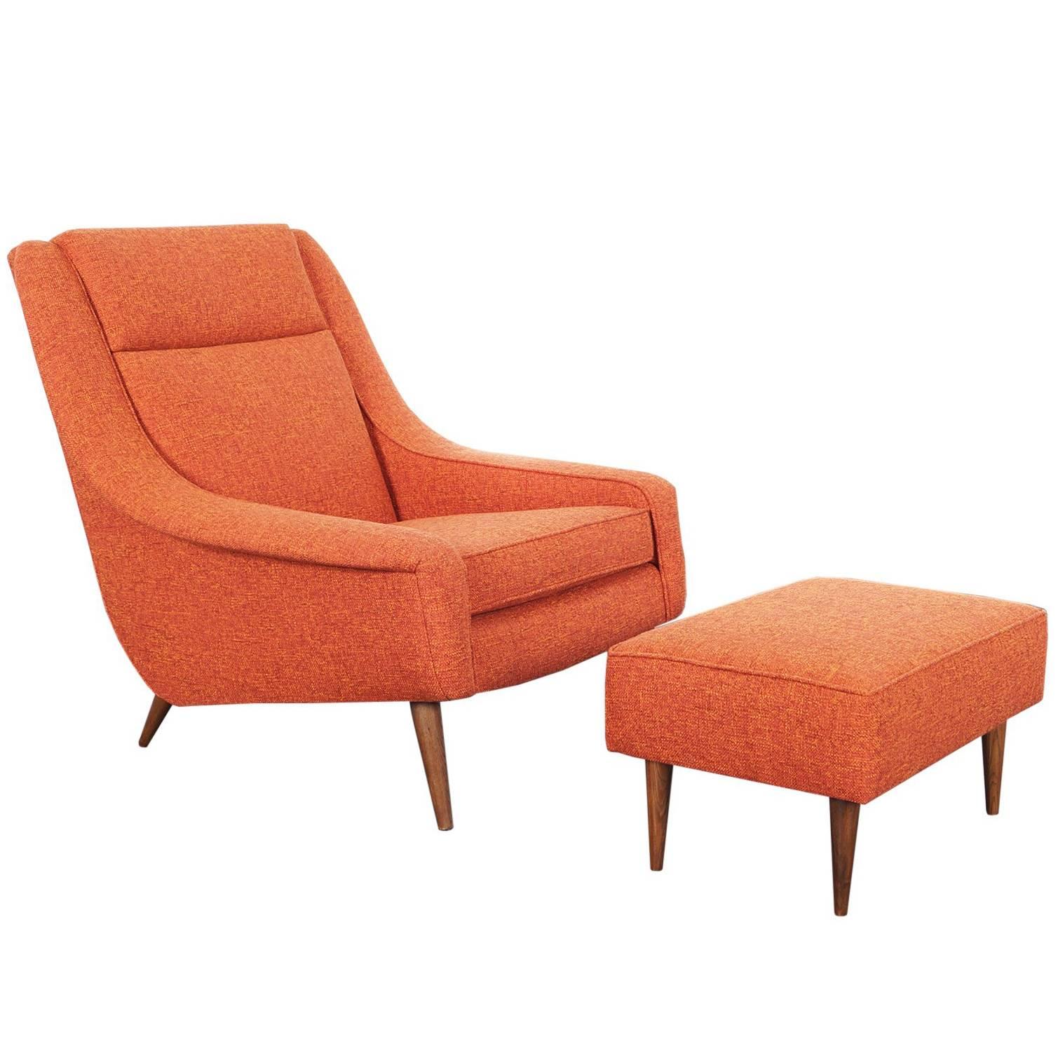 Mid-Century Lounge Chair and Ottoman