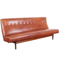Jens Risom Leather Sofa for Risom Design 8