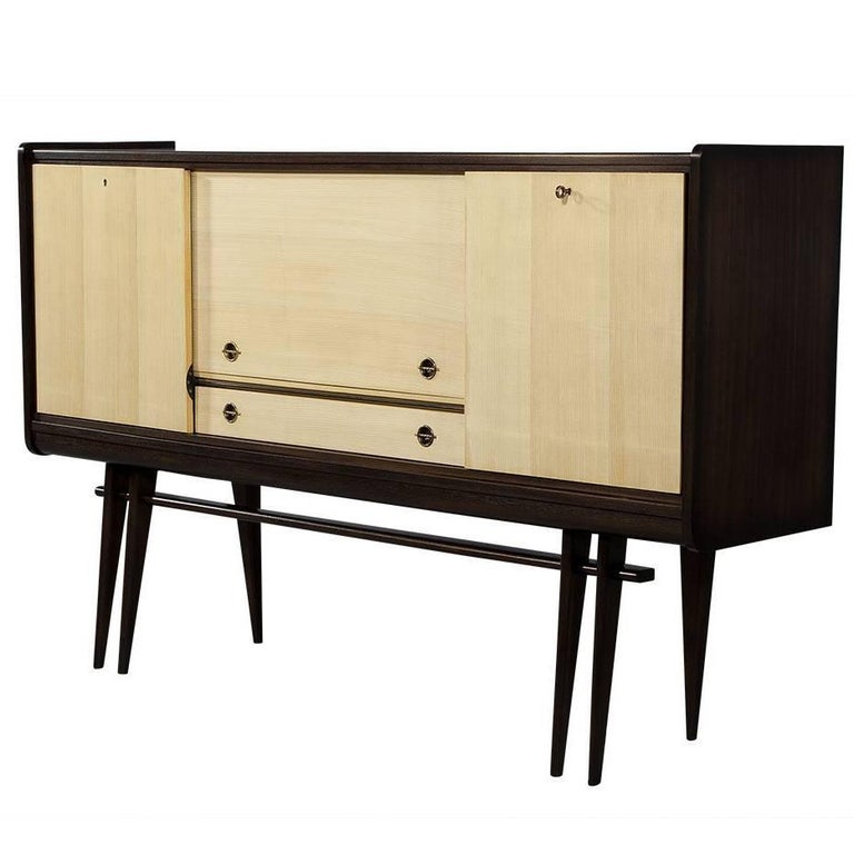 Vintage French Mahogany and Ash Bar at 1stDibs