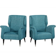Pair of Mid-Century Style Armchairs in Teal