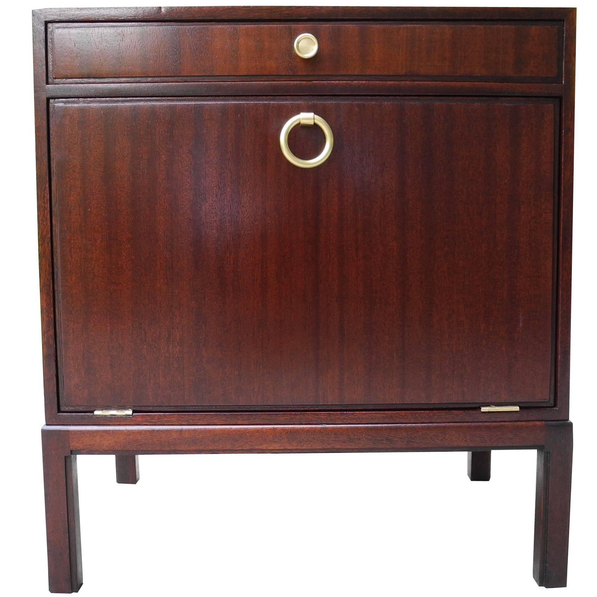 Single Mahogany Modern Nightstand by Tommi Parzinger for Charak Modern For Sale