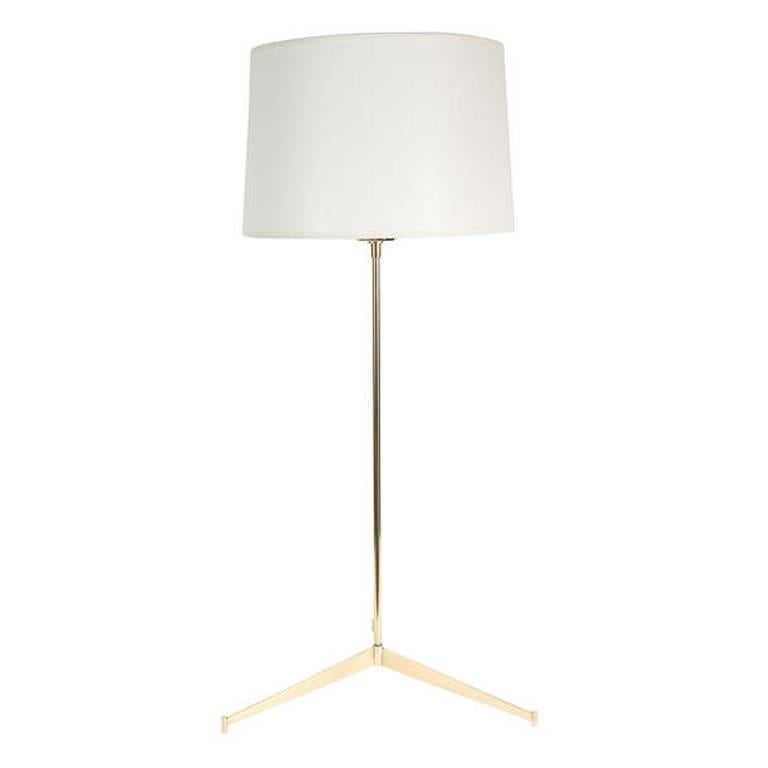 Roy Brass Tripod Table Lamp For Sale