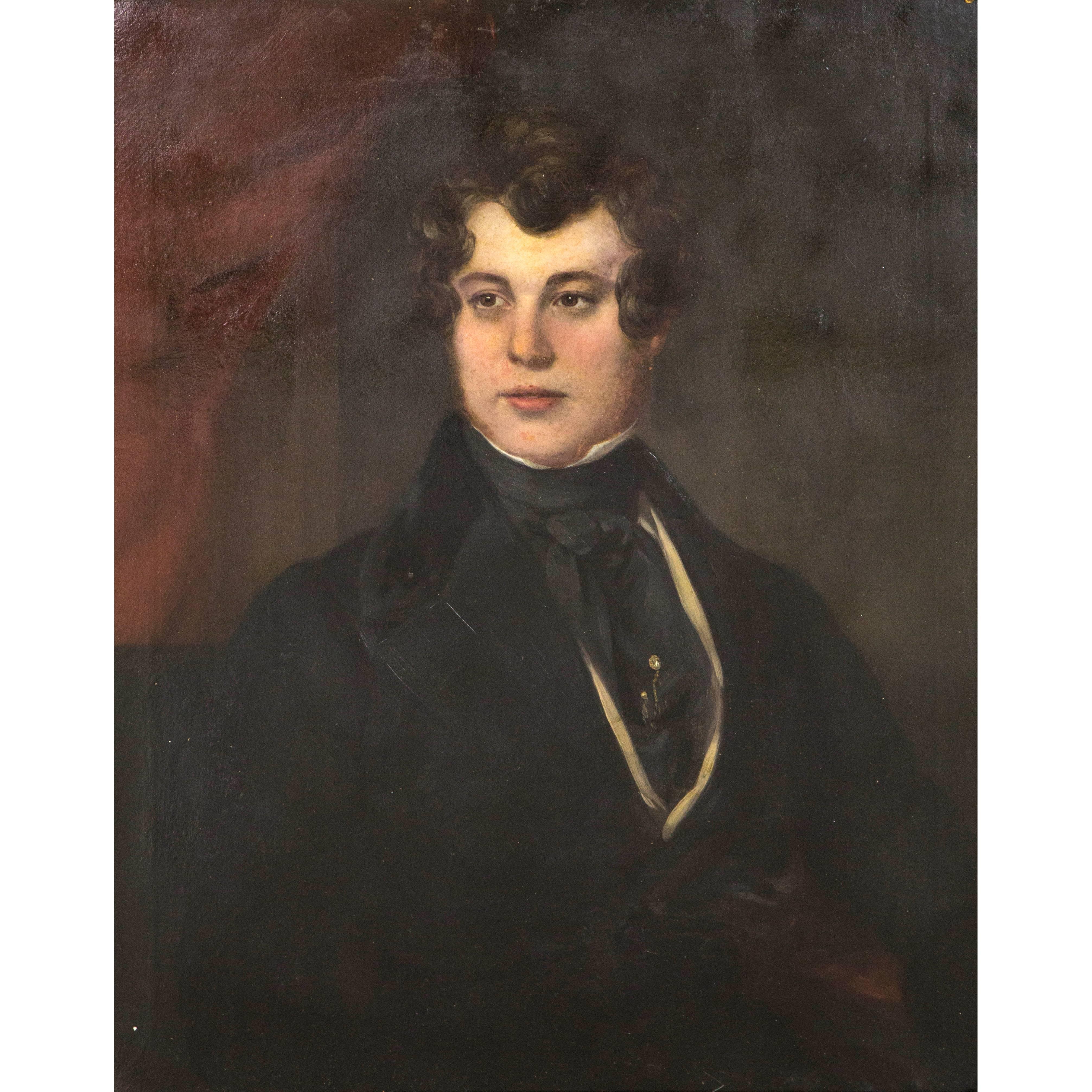 19th Century Oil Portrait  Gilded Frame  Portrait of Gentleman  REDUCED