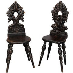 Pair of Renaissance Style Carved Chairs, circa 1890 8