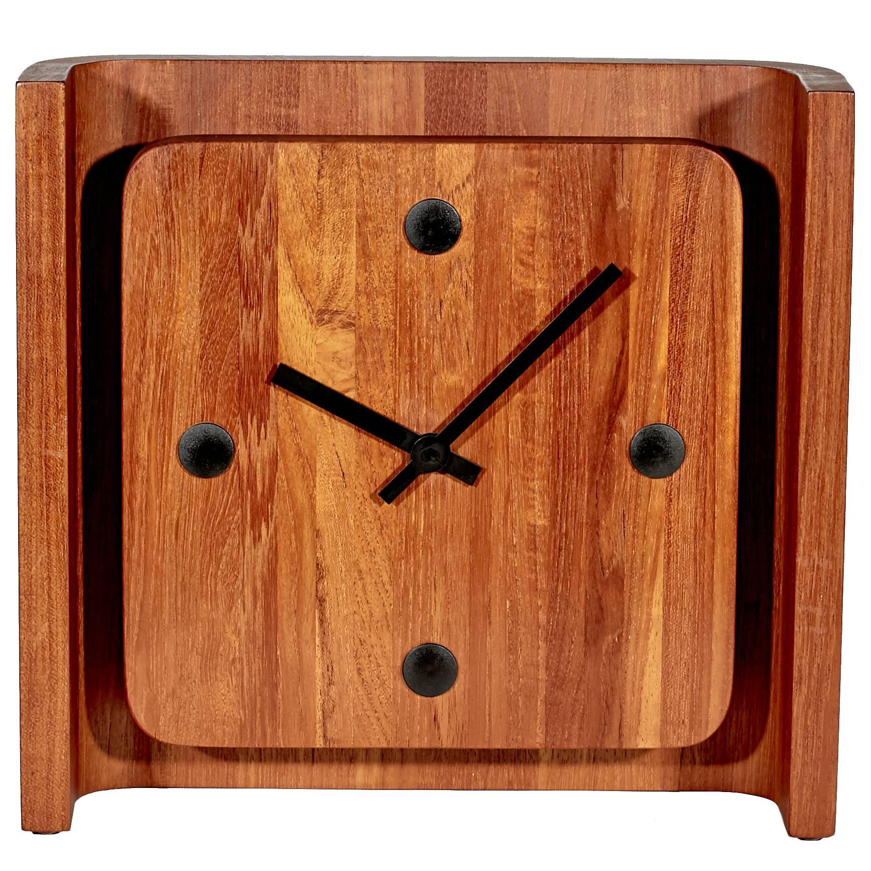 1970s Danish Teak Clock For Sale
