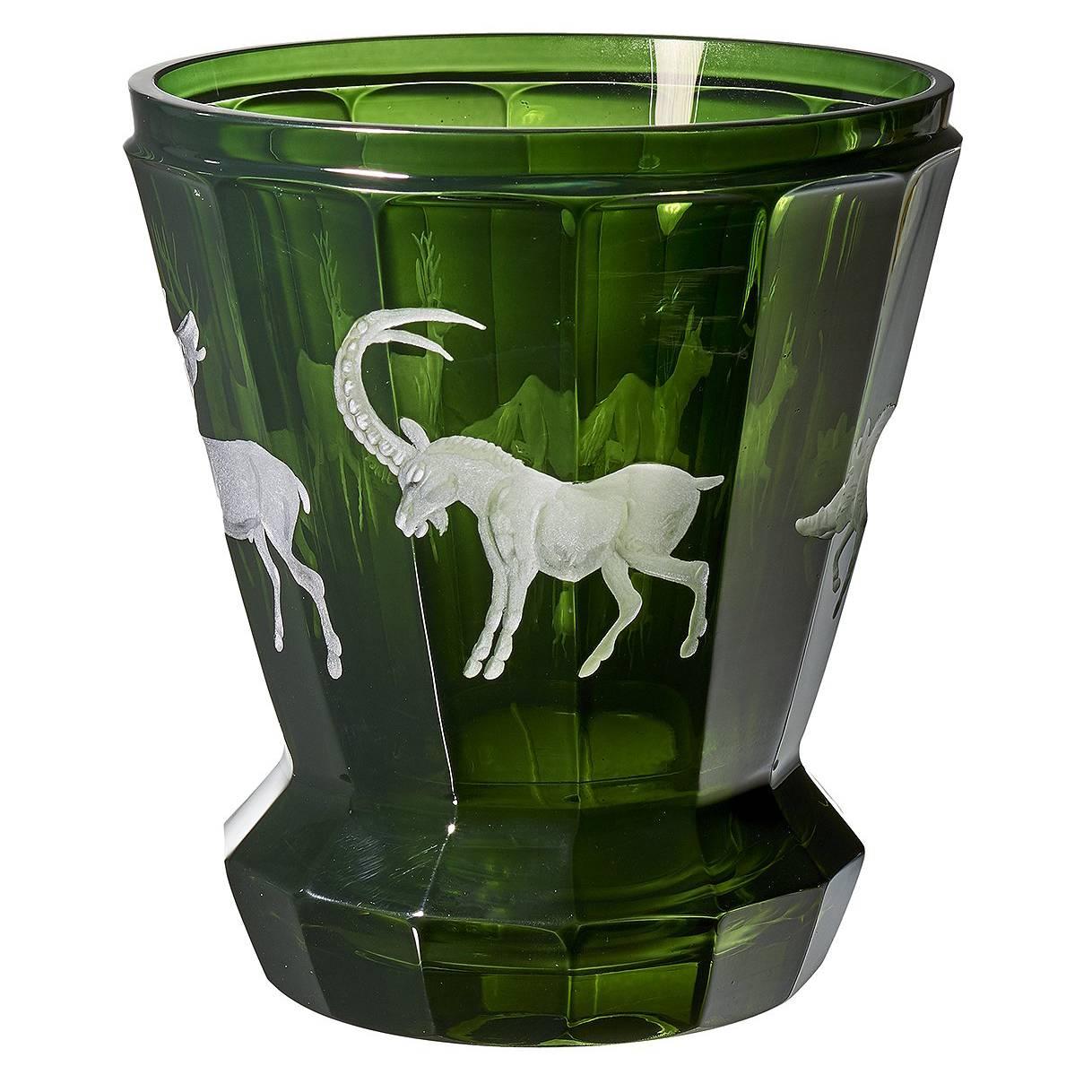 Black Forest Cristal Latern Verde  Escena de caza Sofina Boutique Kitzbühel en venta