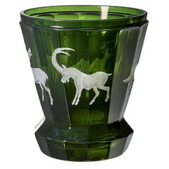 Black Forest Crystal Latern Green  Scena di caccia Sofina Boutique Kitzbühel