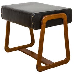 Danish Teak and Black Vinyl Stool G Plan 12