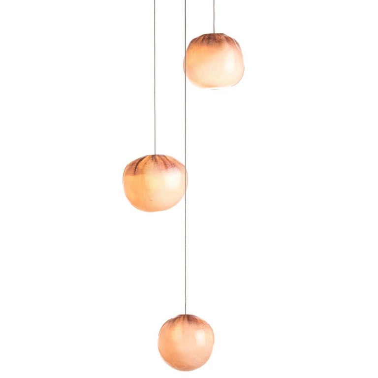 bocci 84 3 three pendant led or xenon suspension fixture in glass