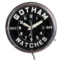 Vintage Art Deco Gotham Watches Advertisement Clock by Glo-Dial, circa 1930s