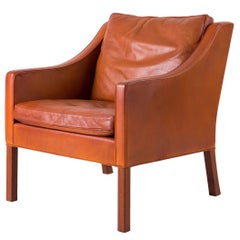 Børge Mogensen Modèle #2207 Chaise longue en cuir