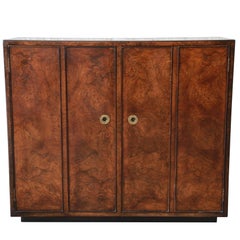 Vintage Burl Wood Bar Cabinet by John Widdicomb