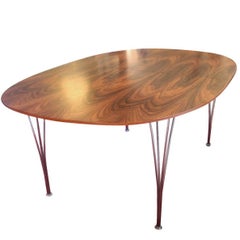 Super Ellipse Table in Rosewood by Piet Hein, Arne Jacobsen and Bruno Mathsson