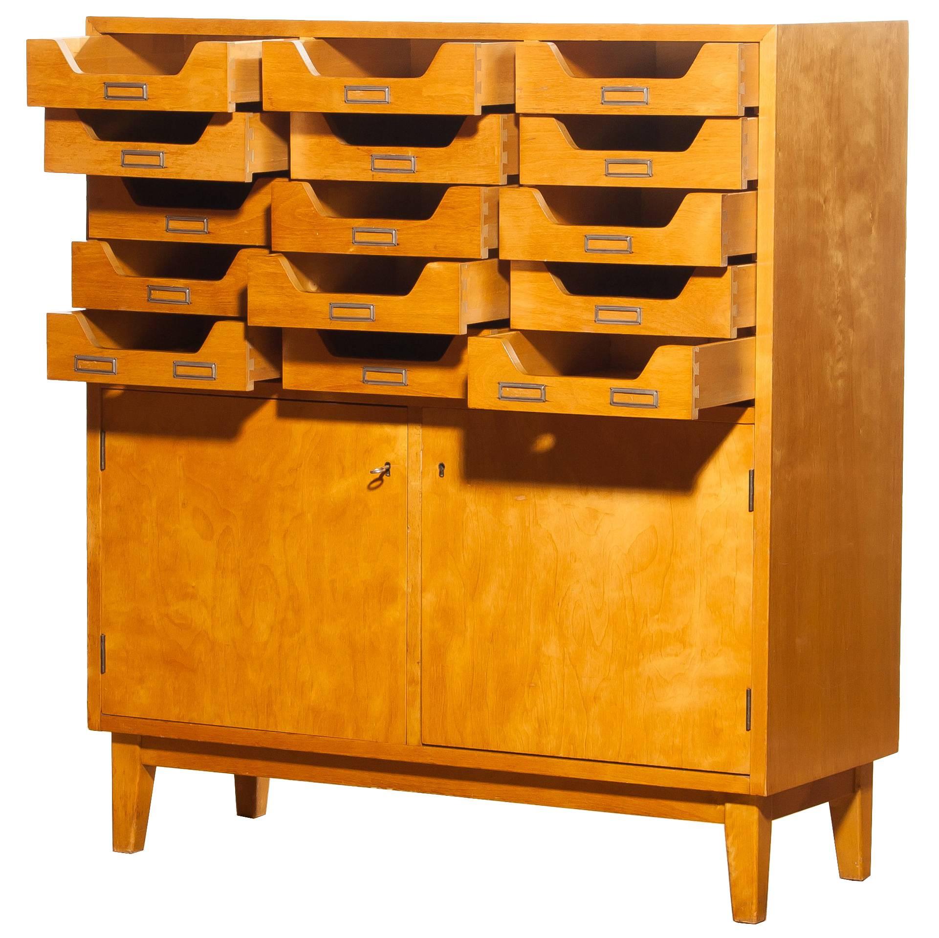 1950s, Elm Archive Cabinet by Jakobsson Industrier for Säffle