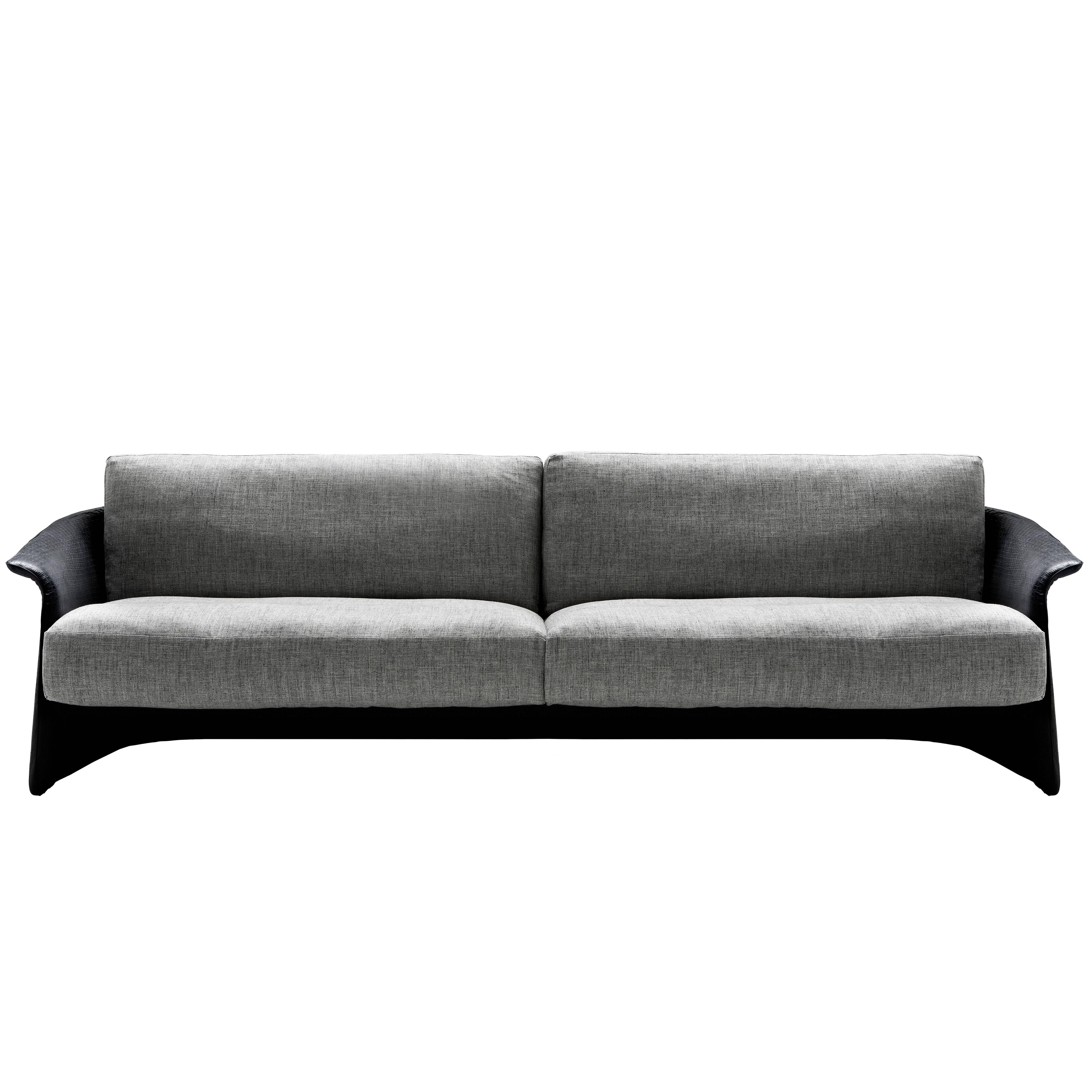 "Garçonne" Leather or Fabric and Goose Feather Sofa by Carlo Colombo for Driade For Sale