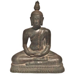 Antiker srilankischer Buddha aus Kandy-Bronze