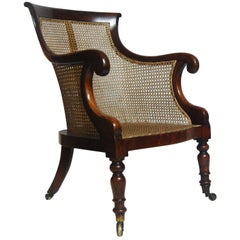 Regency Mahogany Bergere Library Tub Chair