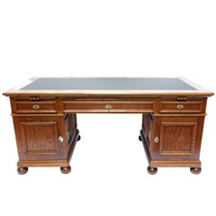 Art Deco Free-Standing Oak Wood Desk 