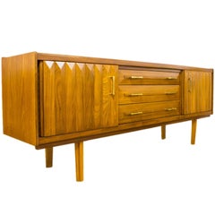 Danish Teak Diamond Relief Cut Sideboard Media Unit Storage Vintage Retro G Plan 1