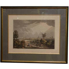 Set of Four Colored Lithographs of German Cities