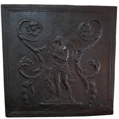 Late 19th Century French Cast Iron Fireback with the Goddess Artemis