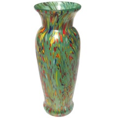 Loetz Art Deco Green Speckled Ausführung 237 Vase