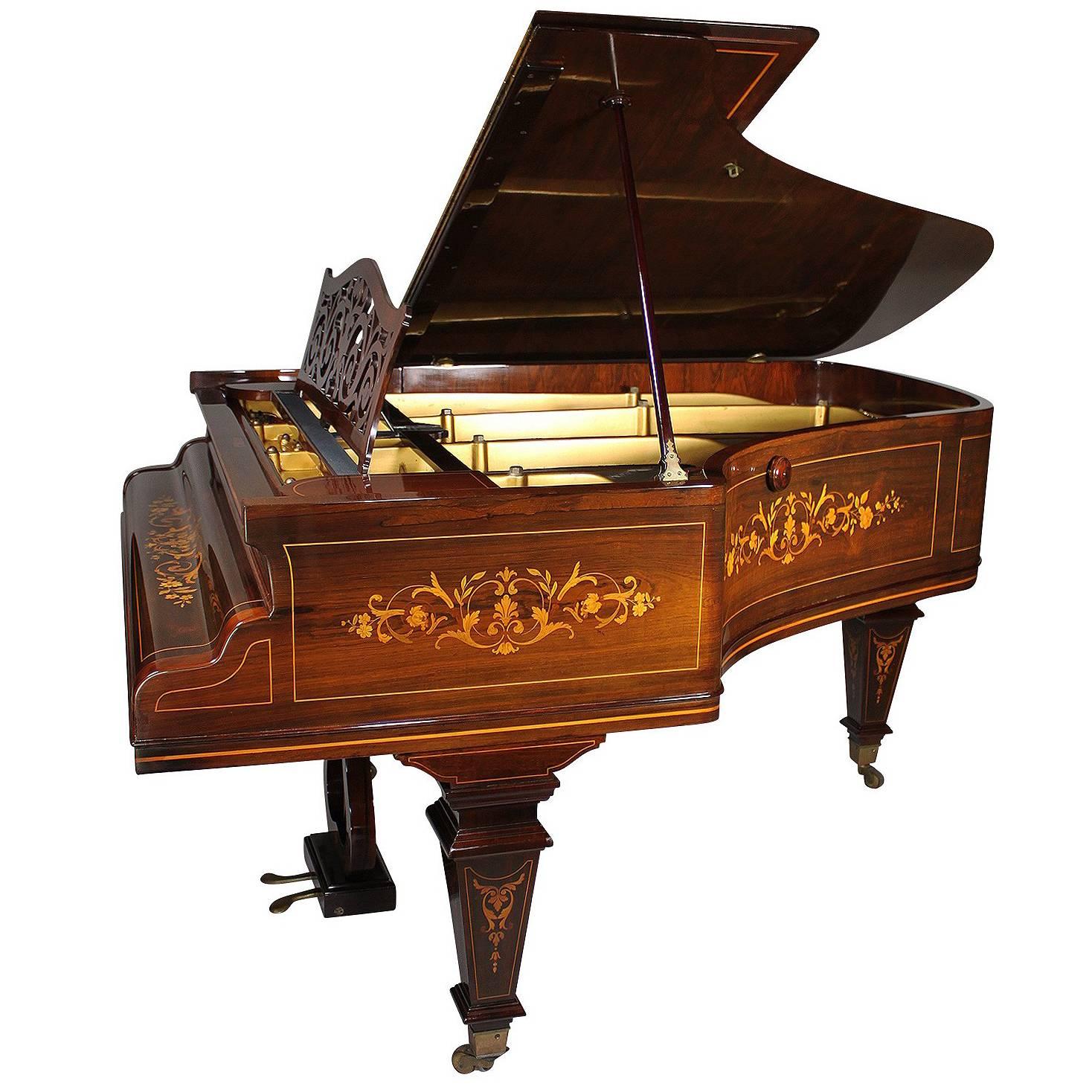 19th Century Louis XIV Style Marquetry Baby Grand Piano by Collard & Collard For Sale