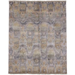 Silk Ikat Rug with Transitional Style Silk Ikat Rug with Transitional Style
