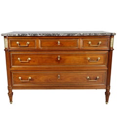 Louis XVI Mahogany and Brass-Mounted Commode