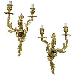 Pair of Caldwell Louis XV Style Bronze Wall Lights