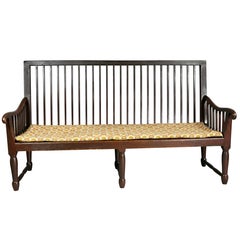 English Country Mahogany Bench 9