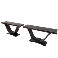 Pair of Art Deco Console Tables in Macassar
