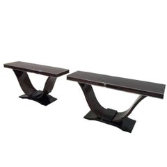 Pair of Art Deco Console Tables in Macassar 5