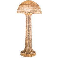 Rattan Floor Lamp with Rattan Dome Shade
