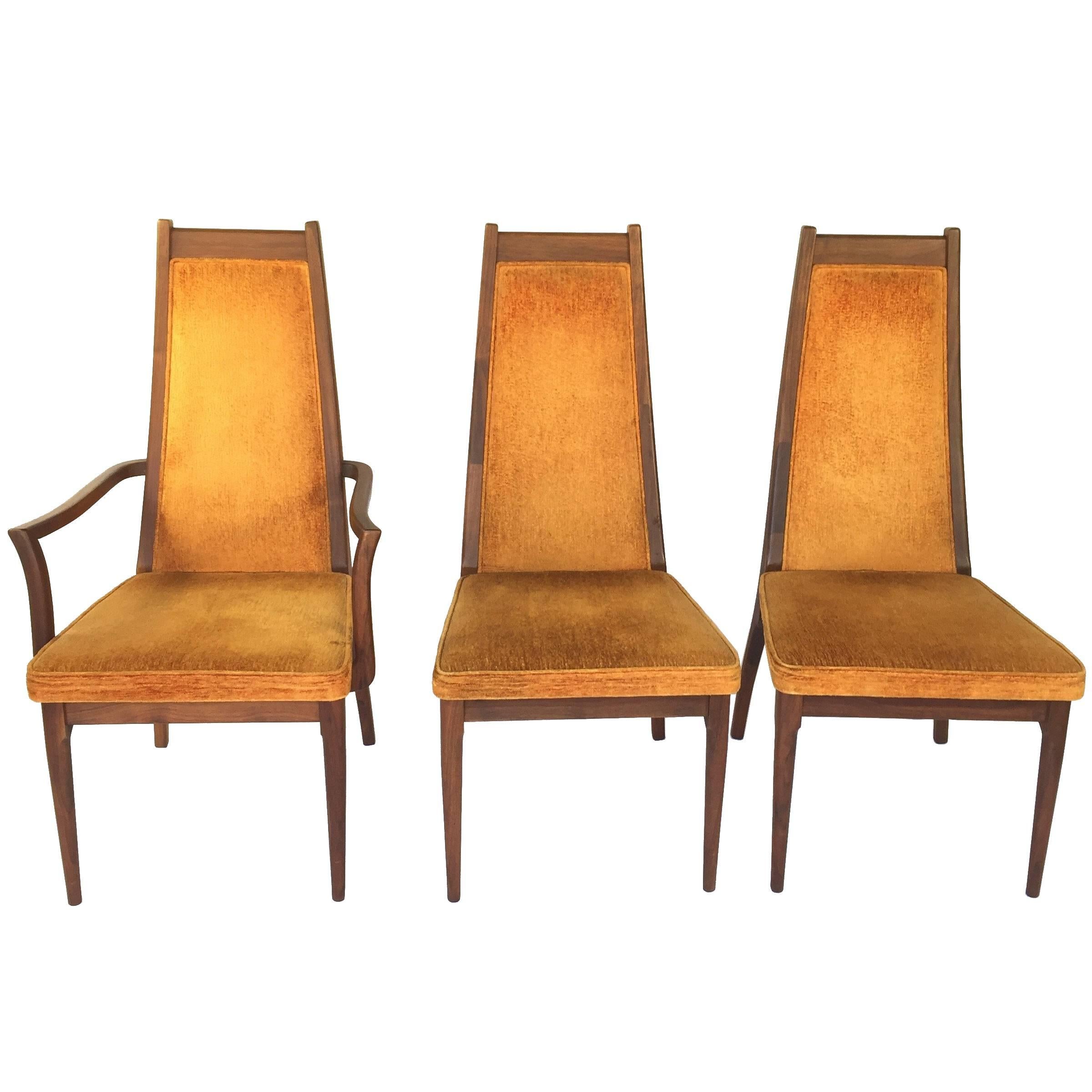 John Keal for Brown Saltman High Back Dining Chairs, Set of Six For Sale