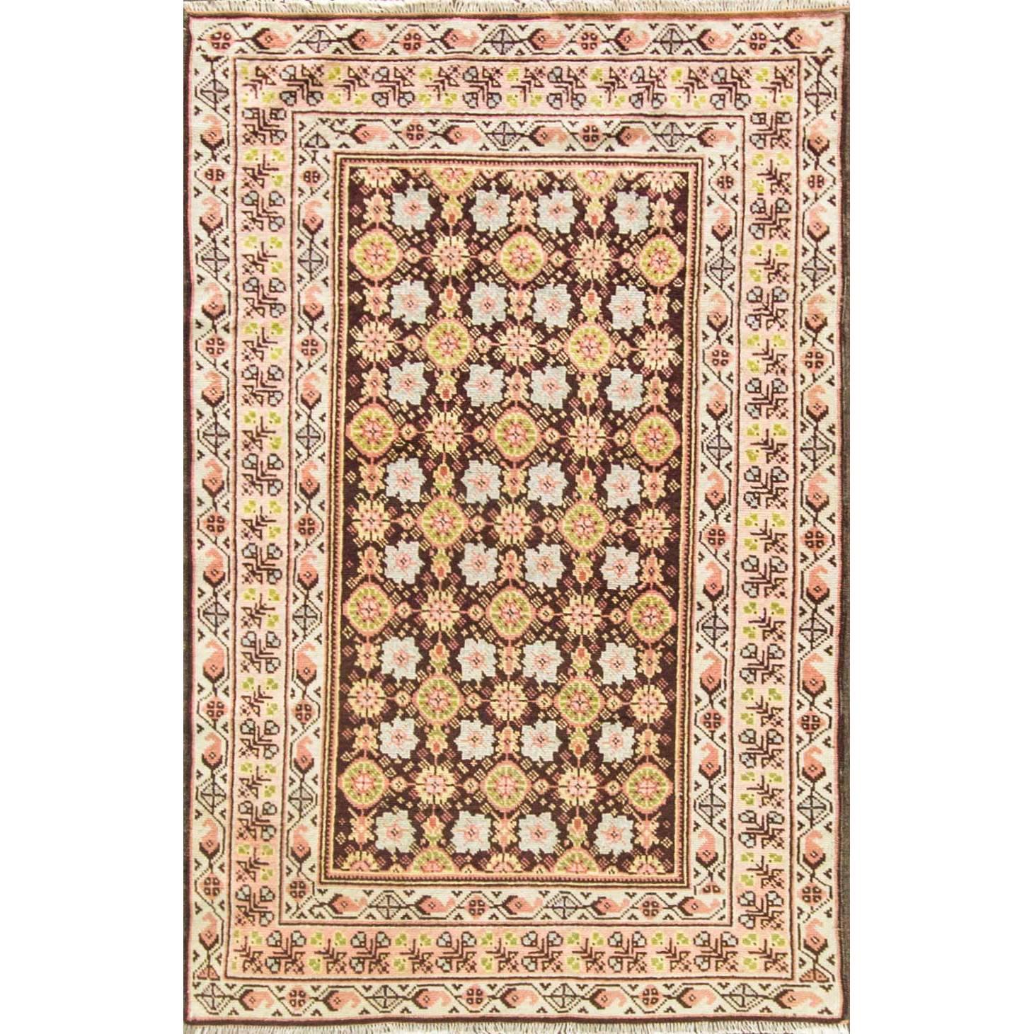  Antique Rug, Unusual, 3'4" x 6'6" For Sale