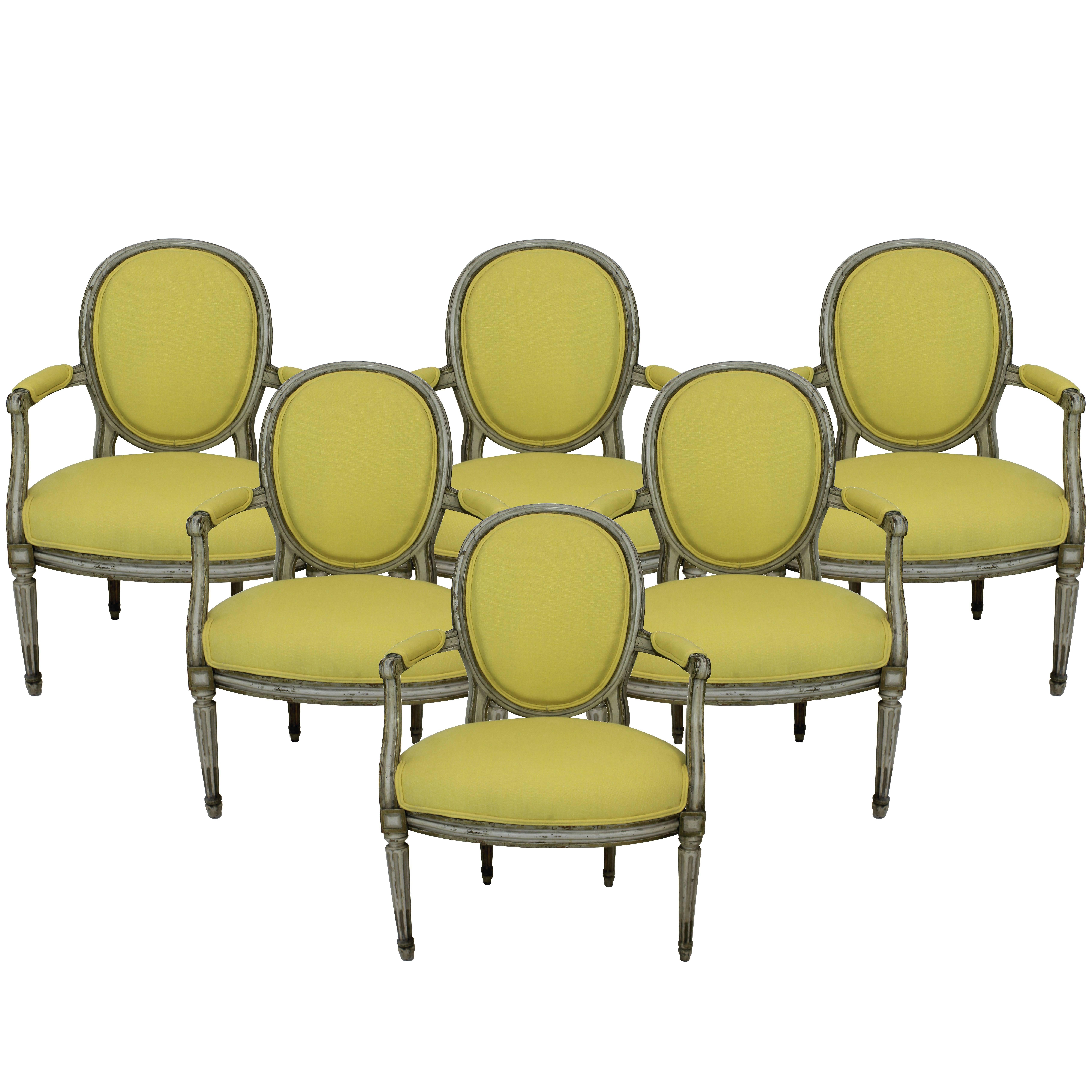 Set of Six 18th Century French Armchairs