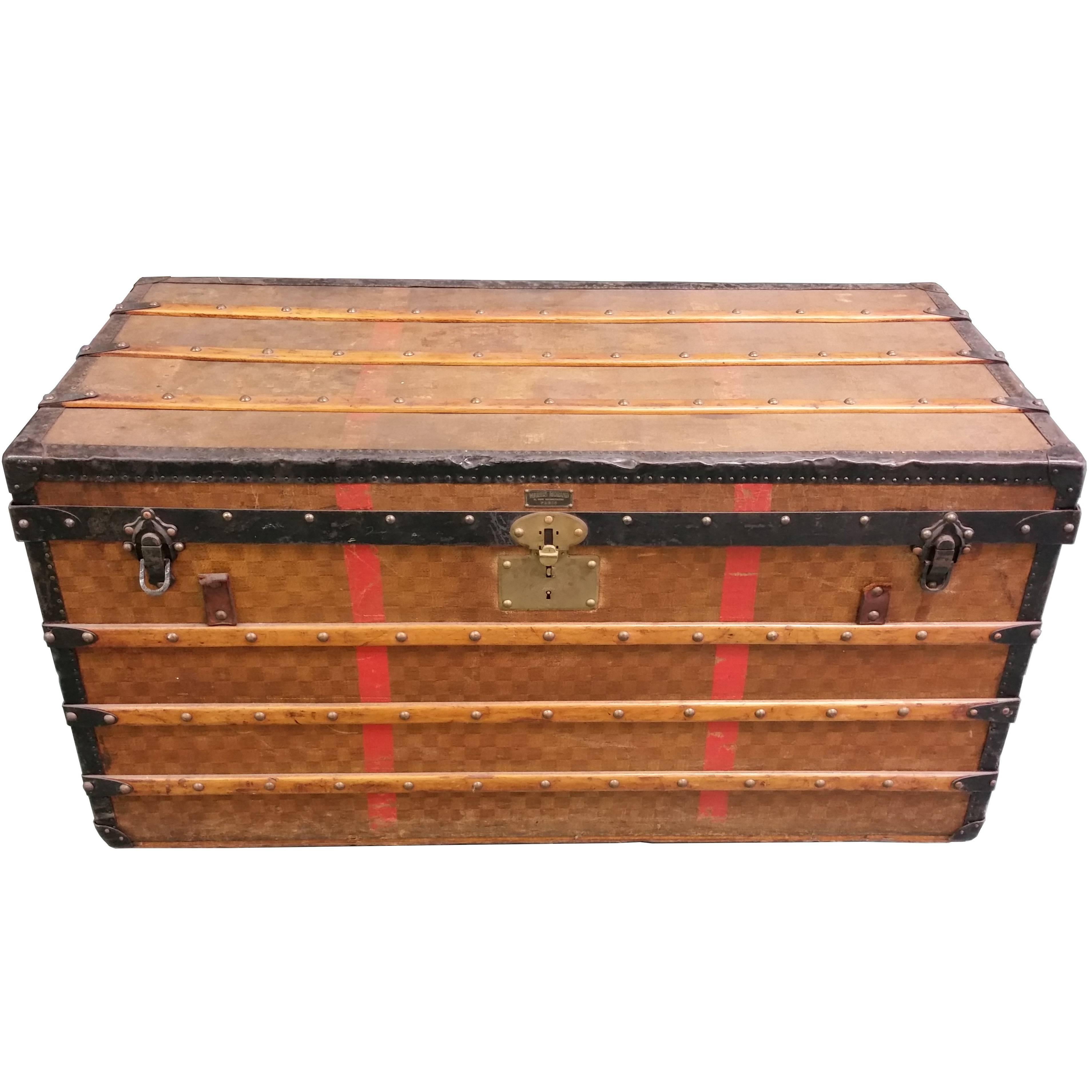 Trunk in the Manner of Louis Vuitton For Sale