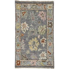 New Contemporary Transitional Oushak Accent Rug with Postmodern Style