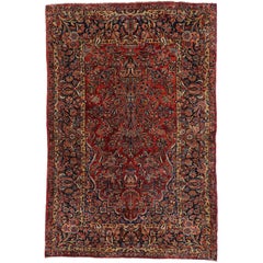 Antique Persian Kashan Vase Rug with Traditional Style