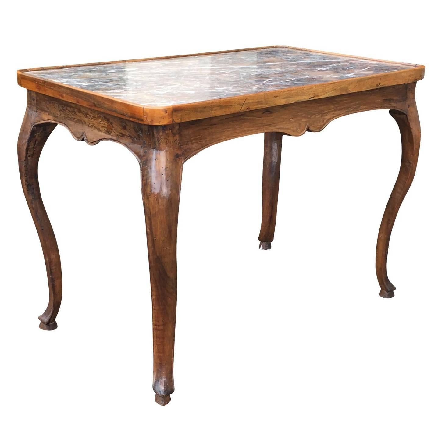 18th-19th Century French Louis XV Provincial Style Fruitwood Table